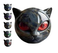 Genérico Graddi Atelier Cat, Black Cat Stone Sculpture Head, Luxury Black Cats Stone Statue Head with Green Eyes, Hand-Carved Art Piece, Elegant Home Decor (C)