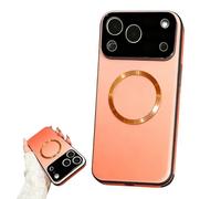 Genérico Gradient Glass-Gloss Case Compatible with for iPhone, Hybrid Tempered Glass Full Body Slim Design with Shockproof Airbags for Maximum Protection! (Orange,For iPhone 16)