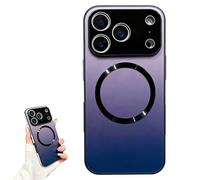 Genérico Gradient Glass-Gloss Case Compatible with for iPhone, Hybrid Tempered Glass Full Body Slim Design with Shockproof Airbags for Maximum Protection! (Black,For iPhone 14)