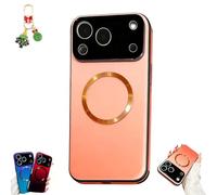Genérico Gradient Glass-Gloss Case for iPhone 17/16/15/14/13/12, Hybrid Magnetic Tempered Glass Gradient Full Body Slim Mobile Phone Case (for ipone15pro,Orange)
