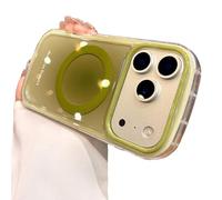 Genérico Gradient Hand Wrist Strap Case for iPhone 17 16 15 14 Pro MAX Magnetic Anti-Scratch Shockproof Protective Case (Green,FOR 15)