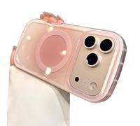 Genérico Gradient Hand Wrist Strap Case for iPhone 17 16 15 14 Pro MAX Magnetic Anti-Scratch Shockproof Protective Case (Pink,FOR 15 Pro)