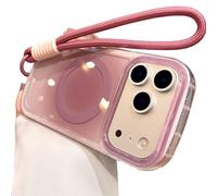 Genérico Gradient Hand Wrist Strap Case for iPhone 17 16 15 14 Pro MAX Magnetic Anti-Scratch Shockproof Protective Case (Purple-1,FOR 16 Pro)