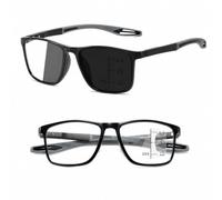 Genérico Graduación, Lentes de Lectura de Enfoque Variable para Hombre y Mujer, Incluye 1 Fundas y 1 Paños de Limpieza(Gris,+4.00)