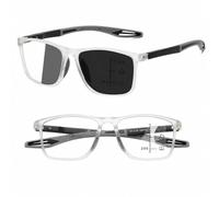 Genérico Graduación, Lentes de Lectura de Enfoque Variable para Hombre y Mujer, Incluye 1 Fundas y 1 Paños de Limpieza(Clear,+4.00)