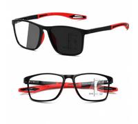 Genérico Graduación, Lentes de Lectura de Enfoque Variable para Hombre y Mujer, Incluye 1 Fundas y 1 Paños de Limpieza(Rojo,+4.00)