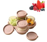 Genérico Graduated Glass Jar, Airtight Food Container, 6.69 Inches Storage with Measurement Scale, Thick Borosilicate Sealable Vessel, Freezer Tray with Lid, Healthy Feeding for Daycare Travel