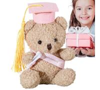 Genérico Graduation Bear Stuffed Animal,5.1 Inch Bear Stuffed Toy with Hat and Diploma | Graduation Souvenir For Kindergarten, Elementary