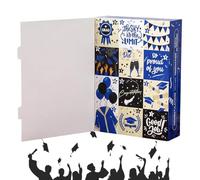 Genérico Graduation Card Box - Paper 25x8.5x34cm | DIY Graduation Party Card Box, Multi Compartment Countdown Treat Storage Organizer | For Students Kids Adults Birthday Holiday Party Use