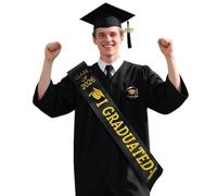 Genérico Graduation Costume Set, Bachelor Cap Tassel, Size Graduation Outfit with Satin Sash, Fabric Graduations Set, Ceremony Dress with Classic Design, Graduations Accessory for College Photo