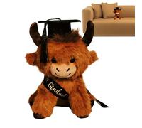 Genérico Graduation Cow Plush, 25cm Soft Cattle Doll, Toy Cows, for Women Men Kids Graduation Party Kindergarten High School College