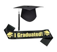 Genérico Graduation Hat with Tassel - Premium Cap for Adults, Timeless Academic Square Design, Lightweight Comfortable Ceremony Headpiece, Adjustable Strap System | Day Outfit Accessory, Photo Prop