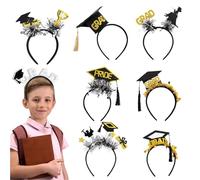 Genérico Graduation Headband, Felt Congrats Grad Glitter Headwear, 8.07x9.25 inches Set of 8 for Kindergarten, High School, College, Stage Performances and Celebration Decorations