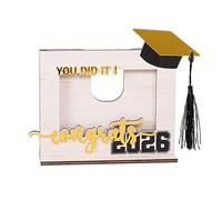 Genérico Graduation Picture Frame 2026 - Wood Graduation Keepsake - Picture Frame Desk Ornament | Siblings Friends Home Office Living Room Kindergarten Preschool Bedroom Study University