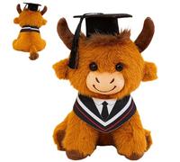 Genérico Graduation Plush Stuffed Animal, Soft Doll Toy, Cute Cow Stuffed with Graduation Cap, Adorable Plush Animal for Ceremony Kids Women Men Kindergarten High School College Party Favor