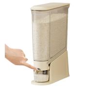 Genérico Grain Storage Dispenser - Dry Food Container for Rice Beans Cereals | Clear with Easy Pour Spout and Removable Measuring Cup, Kitchen Pantry Organizer for Household Use 13.19x14.37x4.72 in