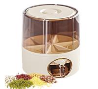 Genérico Grain Storage Dispenser - Multi-Compartment Food Storage, Compact Rice Dispenser, Leak-Proof Bucket | For Grain Management, Meal Prep, Kitchen Counter Display, Baking, Bulk, Househ