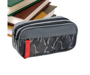 Generico Gran capacidad de - lápices de dos capas con cremallera, uniforme para escuela, clase, alumnos, profesores, adolescentes, artistas | Titular de fundación para oficina, universidad, trabajo, K