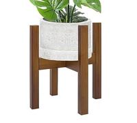Genérico Gran Soporte Para Interior, Ancho Ajustable 20-30 Cm - Para Maceta De Madera | Soporte De Fábrica Moderna Del Medio Del Siglo | Soporte De Piso De Madera De Bambú Para Macetas