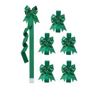 Genérico Grandes lazos de Navidad 6 piezas Cinta, Corona, Adornos | cinta de Navidad grande de 100 cm para gabinetes para ventana, pared, puerta de granja, capa de chimenea, entrada, escalera,