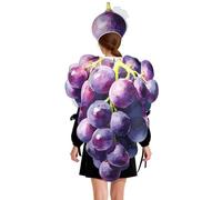 Genérico Grape Costume Clothing - Hilarious Prank With Hat, Adults Fruit Costume | Grape Halloween Çostume Women Men Elderly, Birthday Stage Performance Cosplay Event Gathering Party Fun Outfit