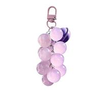 Genérico Grape Keychain Charm, Color Change Beads, Uv Detector Pendant, Cute Purse Charm Keyring Gift Portable Bag Accessory Trendy Silicone Fruit Chain, for Handbags Backpacks Travel Outdoor Use