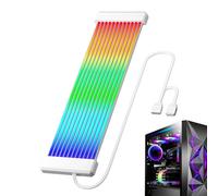 Genérico Graphics Card Neon Strip - Dynamic PC Lighting Upgrade | 108 LED 8Pin 24Pin Cable | For Gamers, Streamers & PC Builders, Silicone GPU RGB Light Board, Computer Case Decoration, Black White