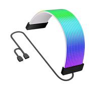 Generico Graphics Card Neon Strip - Dynamic PC Lighting Upgrade | 108 LED 8Pin 24Pin Cable | For Gamers, Streamers & PC Builders, Silicone GPU RGB Light Board, Computer Case Decoration, Black White