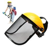 Genérico Grass Cutting Safety Face Shield | Yellow Iron Mesh Protective Masque PP Metal Wire | Adjustable Head Circumference Durable Strong | Garden Lawn Mower Weed Trimmer Chainsaw Protective Helmet