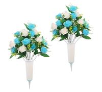 Genérico Grave Flowers for Cemetery - Gravesite Decoration | Decorative Grave Flowers - for Men Women Veterans Professionals Planners Visitors Memorial Day Garden Park Roadside Yard Lawn