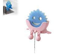 Genérico Grazioso portaspugne da appendere con scarico e gambe, portaspugne da Banco con Stampa 3D, Divertente supporto per spugne per il Bordo del lavello Della cucina (#E)