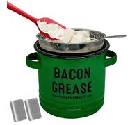 Genérico Grease Can - Oil Jars for Kitchen - 1200ml Oil Storage with Spatula, Cooking Grease Container, Ideal for Baking Roasting Frying Holiday Camping Thanksgiving Restaurant Use