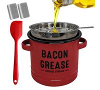 Genérico Grease Can - Oil Jars for Kitchen - 1200ml Oil Storage with Spatula, Cooking Grease Container, Ideal for Baking Roasting Frying Holiday Camping Thanksgiving Restaurant Use