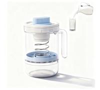 Genérico Greek Yogurt Strainer with Spring-Loaded Press, Ultra-Fine Mesh Bags (3), Adjustable Twist Knob Whey Separator, BPA-Free Yogurt Filter Jar, Holds 450 g Yogurt, 270 ml Whey Collector(Blue)