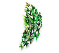 Generico Green Butterfly 3D Stickrs Fashion Design Decoración de pared DIY Decoración del hogar Decoración (12 piezas) Cómodo y práctico bien tratado.