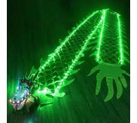 Genérico Green Dragon Ribbon Streamer with Lights, Light Up LED Dragons Dance Flow Toy for Adults, Outdoor Sports Fitness Dragon Dance Ribbon for Night