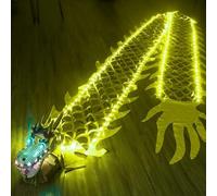 Genérico Green Dragon Ribbon Streamer with Lights, Light Up LED Dragons Dance Flow Toy for Adults, Outdoor Sports Fitness Dragon Dance Ribbon for Night