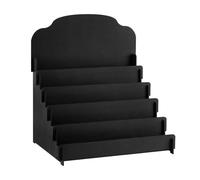 Generico Greeting Card Display Rack - Black Wood 45 x 40 x 33 cm 4-Tier Holder | Postcard Brochure Photo Jewelry Snack Sticker Organizer | Display Stand for Craft Collection Shops Vendors Stationery