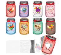 Genérico Greeting Cards For Kids,Cute Jar Design Postcard - DIY Jar Design Cute Valentine Day Exchange Cards,for Students Classmates Friends Adults Couples Home