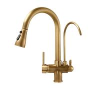 Genérico Grifo de Cocina de latón Antiguo de 3 vías con rociador extraíble, diseño Retro, versátil, 3 Funciones, Elegante y para Fregadero, reformas del hogar.