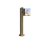 Genérico Grifo de Columna de Agua de pie de Acero Inoxidable - Fuente de jardín Vertical para Exteriores con Placa Base Cuadrada y Soporte - Ideal para Limpiar Suelos y realzar Elementos acuáticos (E