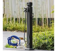 Genérico Grifo de Columna de Agua para jardín Vertical Exterior - Doble Salida con Pistola rociadora, Fuente Decorativa y dispensador de Agua (95 cm/37,4 Pulgadas) para jardín y Patio.