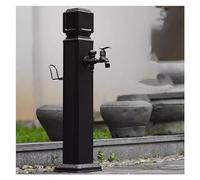 Genérico Grifo de Columna de Agua para jardín Vertical - Fuente de Agua Exterior de Acero Inoxidable, hidrante de Suelo con Grifo de latón para riego de Patio, terraza y jardín (Negro, 74 cm)