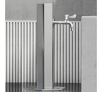 Genérico Grifo de jardín de Acero Inoxidable Resistente a Las heladas - Fuente hidrante para Exteriores con Pistola rociadora para riego, Lavado y riego - Extensor de Toma de Agua para Suelo Duradero