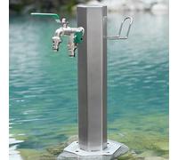 Genérico Grifo de jardín Independiente con Columna de Agua Vertical, Grifo Exterior anticongelante para Suelo con Accesorios de Montaje, Gancho, Pistola pulverizadora y Opciones de Entrada Doble.