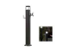 Genérico Grifo de jardín Independiente de aleación de Aluminio con luz Solar, Grifo anticongelante de 114 cm y Columna para Colgar la Manguera para Uso Exterior. Una solución de jardinería Duradera y
