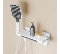 Genérico Grifo Mezclador para Bañera Grifo de Bañera con Termostato Blanco Cascada con Indicador de Temperatura Grifo de Ducha Montaje En Pared