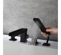 Genérico Grifos de Baño con Ducha de Mano Mezcladores de Cascada de Doble Manija Rotación de 360° Color Negro