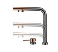 Genérico Grifos de Cocina de 3 Vías con Rociador Extraíble Grifos Mezcladores de Cocina Negros Grifos Monomando de Fregadero de Cocina de 1 Orificio Grifo Mezclador de Agua Potable