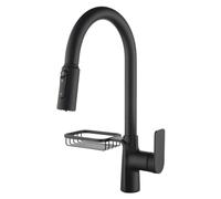 Genérico Grifos de Cocina de 3 Vías Grifos Extraíbles de Cocina Grifos Mezcladores de Cocina Negros con Caño Giratorio Grifos de Filtro de Agua Potable con Cuello de Cisne Fregadero de Cocina